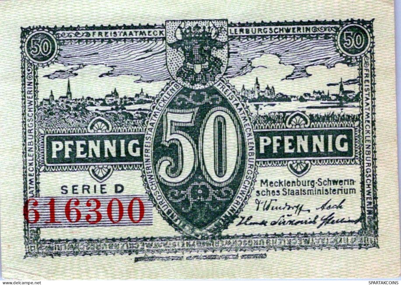 50 PFENNIG 1922 MECKLENBURG-SCHWERIN Mecklenburg-Schwerin DEUTSCHLAND #PF986 - [11] Emissions Locales