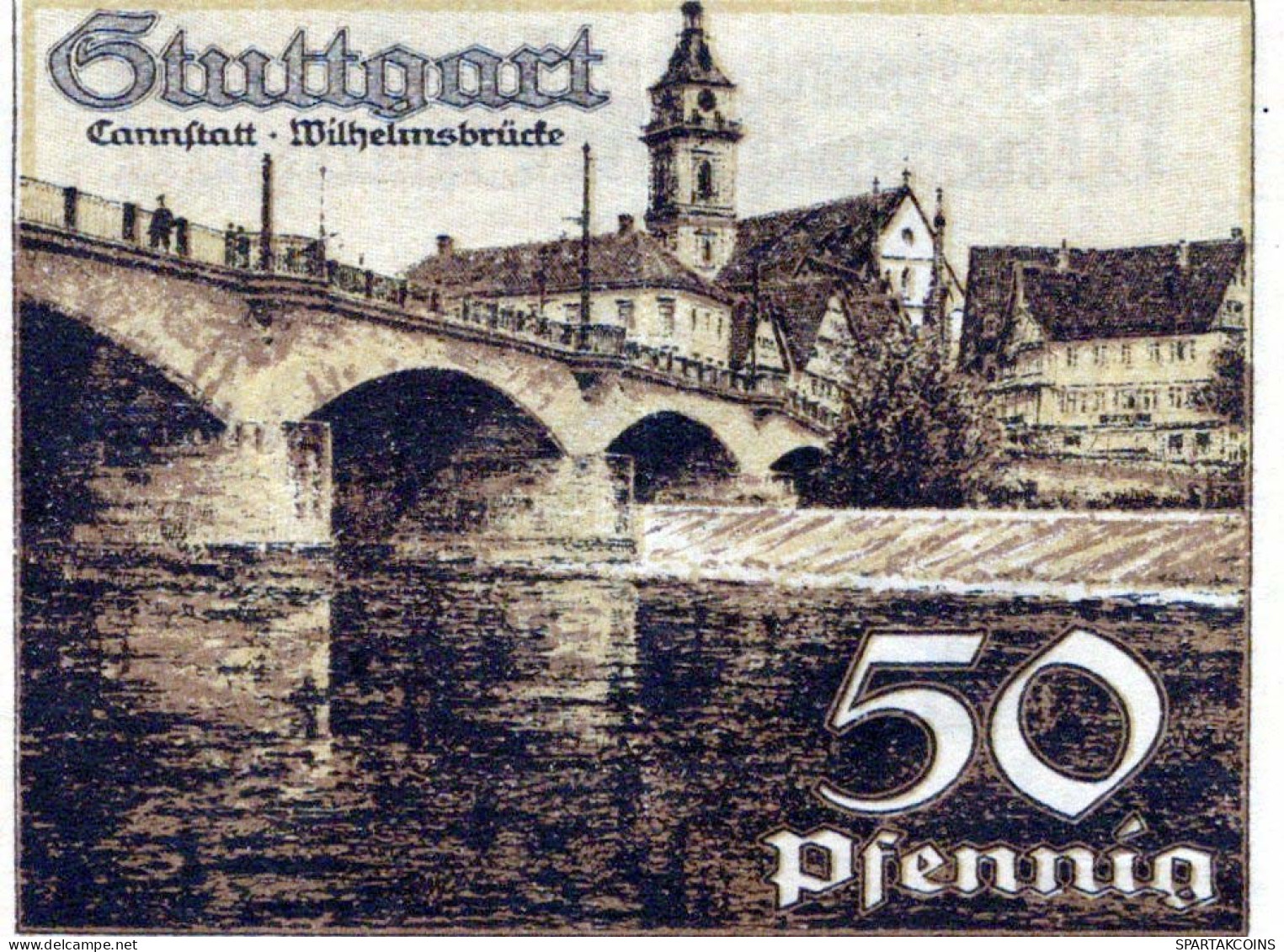 50 PFENNIG 1921 Stadt STUTTGART Württemberg UNC DEUTSCHLAND Notgeld #PC441 - Lokale Ausgaben