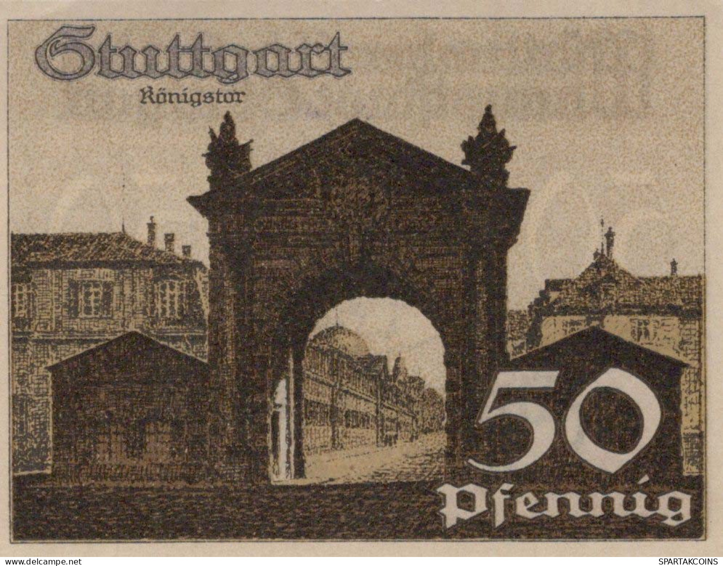 50 PFENNIG 1921 Stadt STUTTGART Württemberg UNC DEUTSCHLAND Notgeld #PC434 - [11] Local Banknote Issues