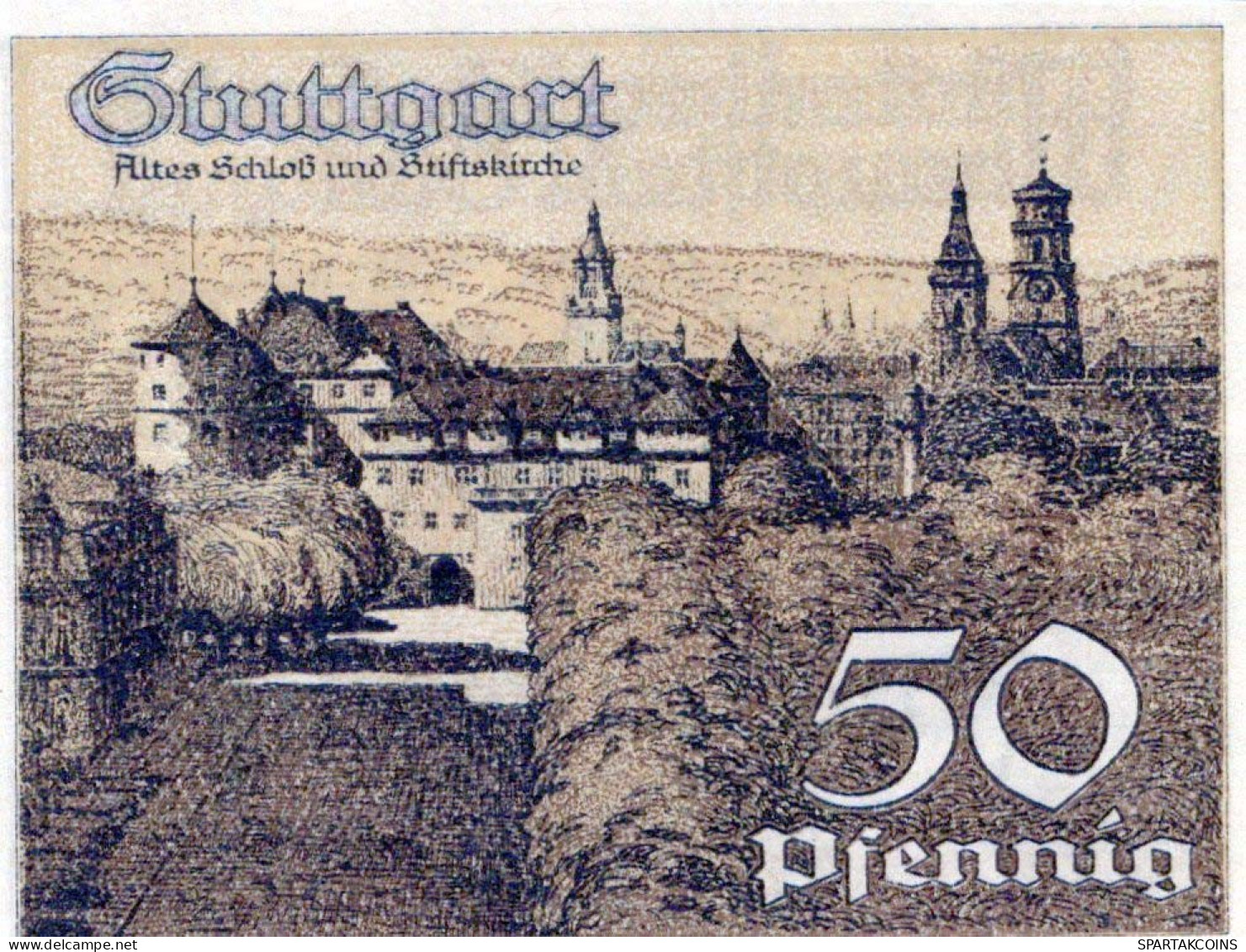 50 PFENNIG 1921 Stadt STUTTGART Württemberg UNC DEUTSCHLAND Notgeld #PC431 - [11] Local Banknote Issues