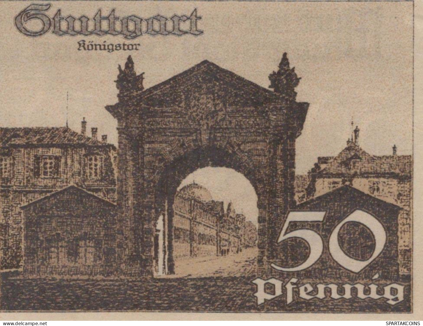 50 PFENNIG 1921 Stadt STUTTGART Württemberg UNC DEUTSCHLAND Notgeld #PC428 - Lokale Ausgaben