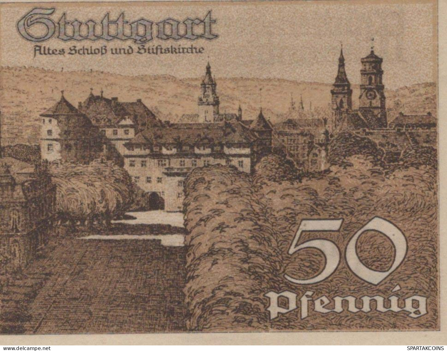 50 PFENNIG 1921 Stadt STUTTGART Württemberg UNC DEUTSCHLAND Notgeld #PC427 - Lokale Ausgaben