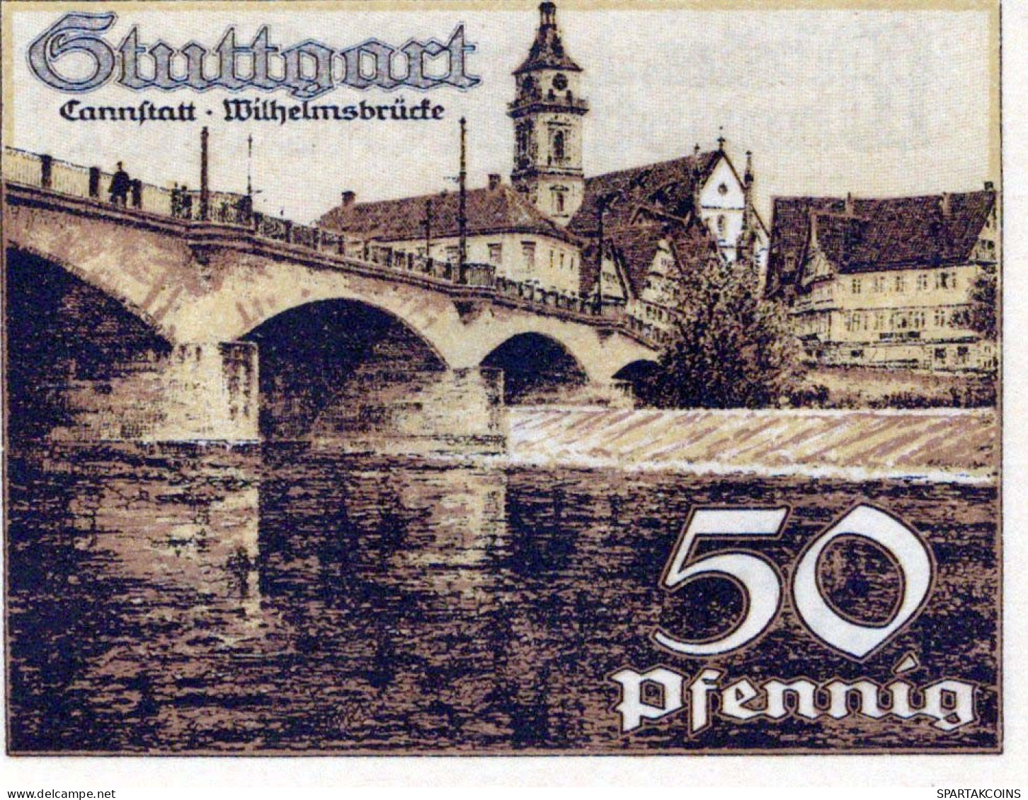 50 PFENNIG 1921 Stadt STUTTGART Württemberg UNC DEUTSCHLAND Notgeld #PC423 - [11] Local Banknote Issues