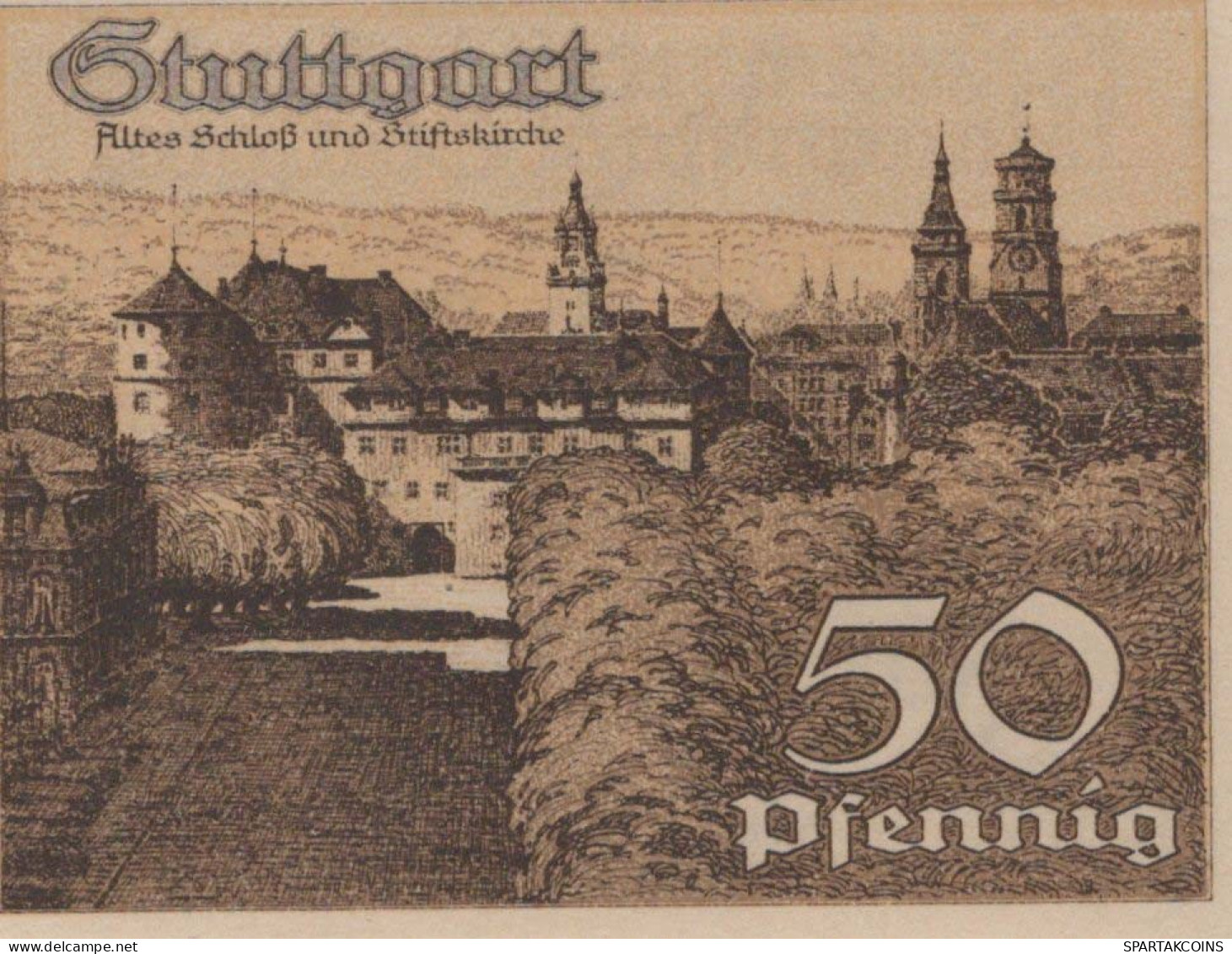 50 PFENNIG 1921 Stadt STUTTGART Württemberg UNC DEUTSCHLAND Notgeld #PC418 - Lokale Ausgaben