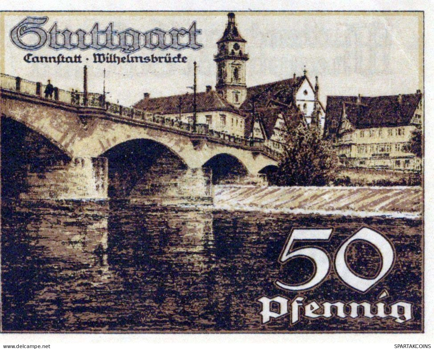 50 PFENNIG 1921 Stadt STUTTGART Württemberg UNC DEUTSCHLAND Notgeld #PC422 - [11] Local Banknote Issues