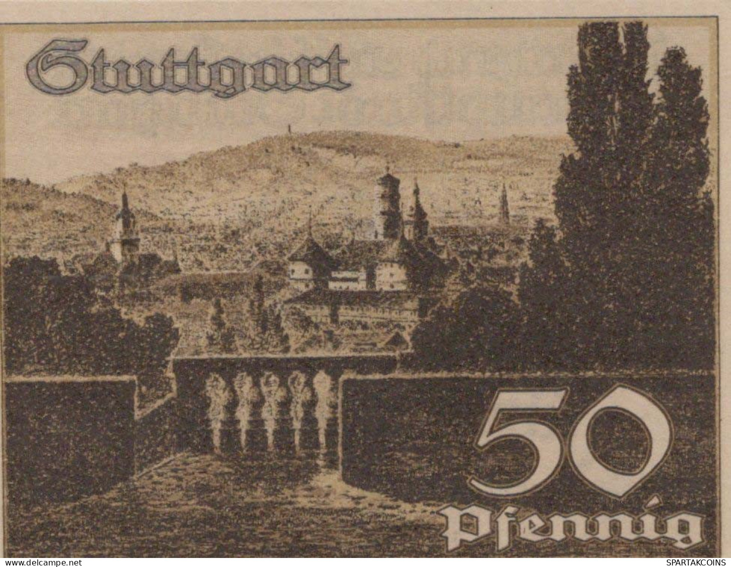 50 PFENNIG 1921 Stadt STUTTGART Württemberg UNC DEUTSCHLAND Notgeld #PC414 - Lokale Ausgaben