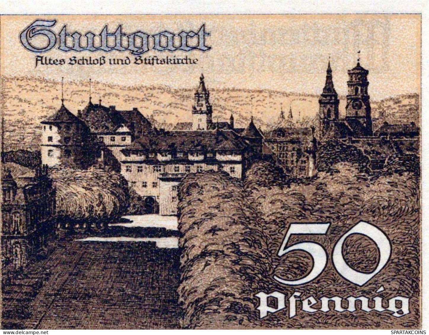 50 PFENNIG 1921 Stadt STUTTGART Württemberg UNC DEUTSCHLAND Notgeld #PC416 - Lokale Ausgaben
