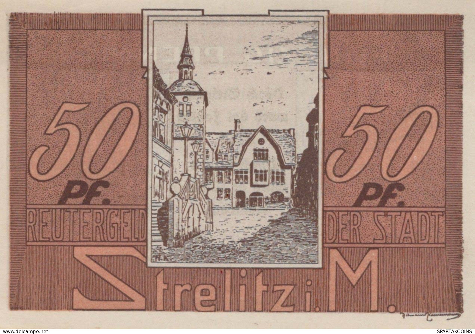 50 PFENNIG 1921 Stadt STRELITZ Mecklenburg-Strelitz UNC DEUTSCHLAND #PI982 - [11] Local Banknote Issues