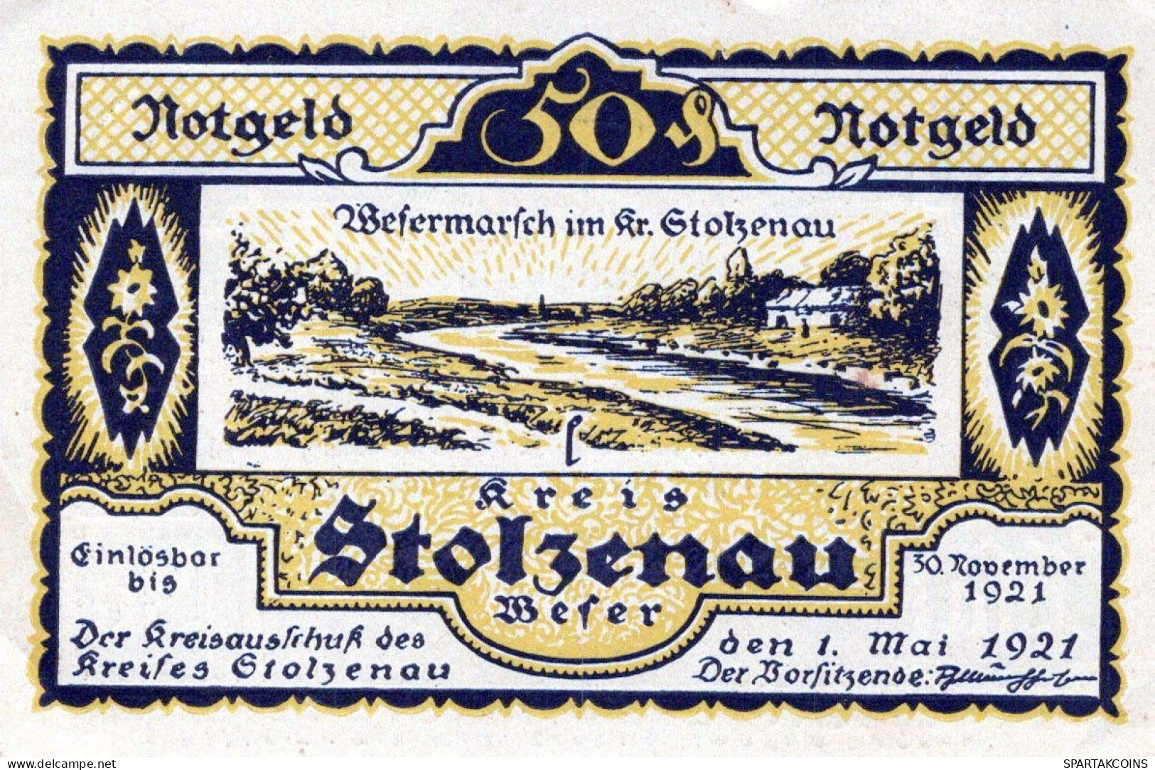 50 PFENNIG 1921 Stadt STOLZENAU Hanover DEUTSCHLAND Notgeld Banknote #PJ085 - Lokale Ausgaben