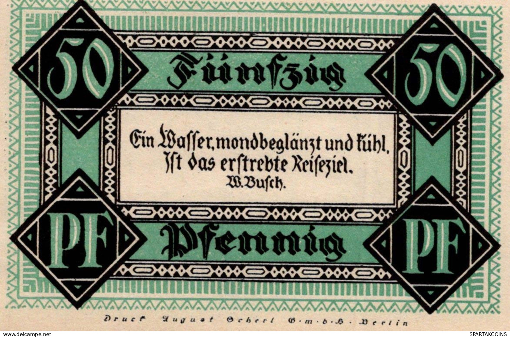 50 PFENNIG 1921 Stadt STOLZENAU Hanover DEUTSCHLAND Notgeld Banknote #PG207 - [11] Local Banknote Issues