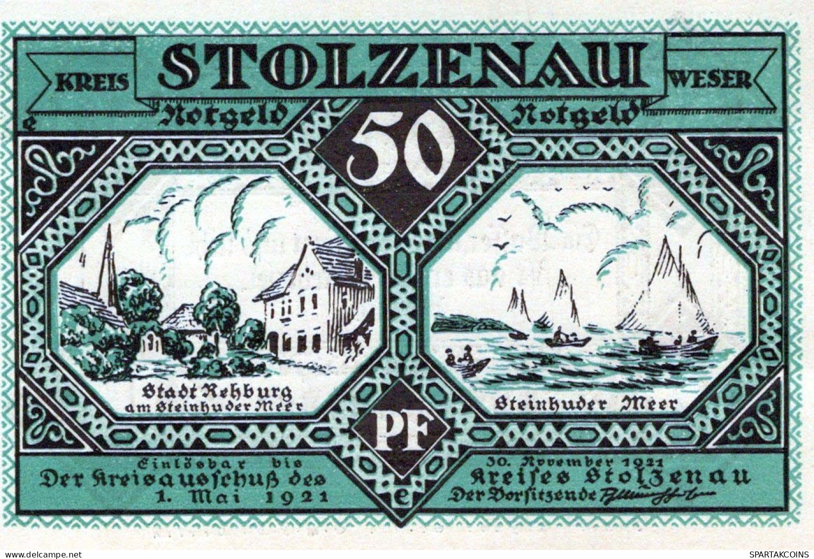 50 PFENNIG 1921 Stadt STOLZENAU Hanover DEUTSCHLAND Notgeld Banknote #PG207 - [11] Local Banknote Issues