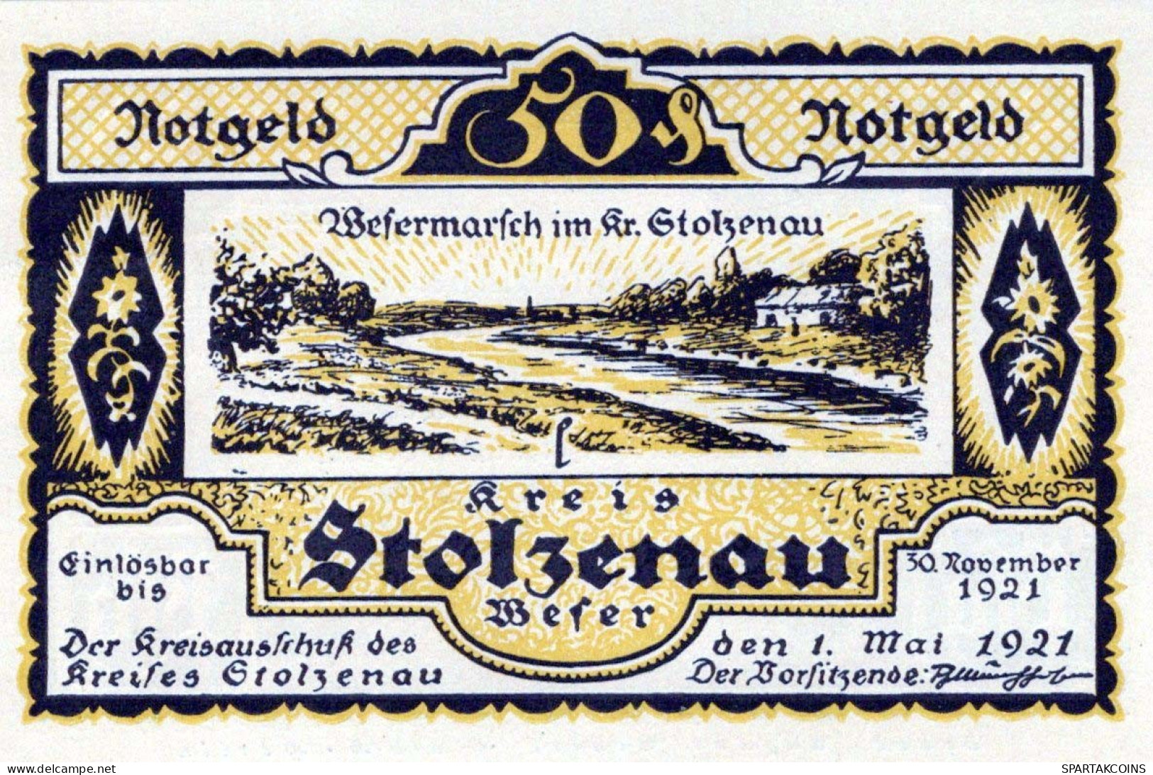 50 PFENNIG 1921 Stadt STOLZENAU Hanover DEUTSCHLAND Notgeld Banknote #PG208 - [11] Emissions Locales