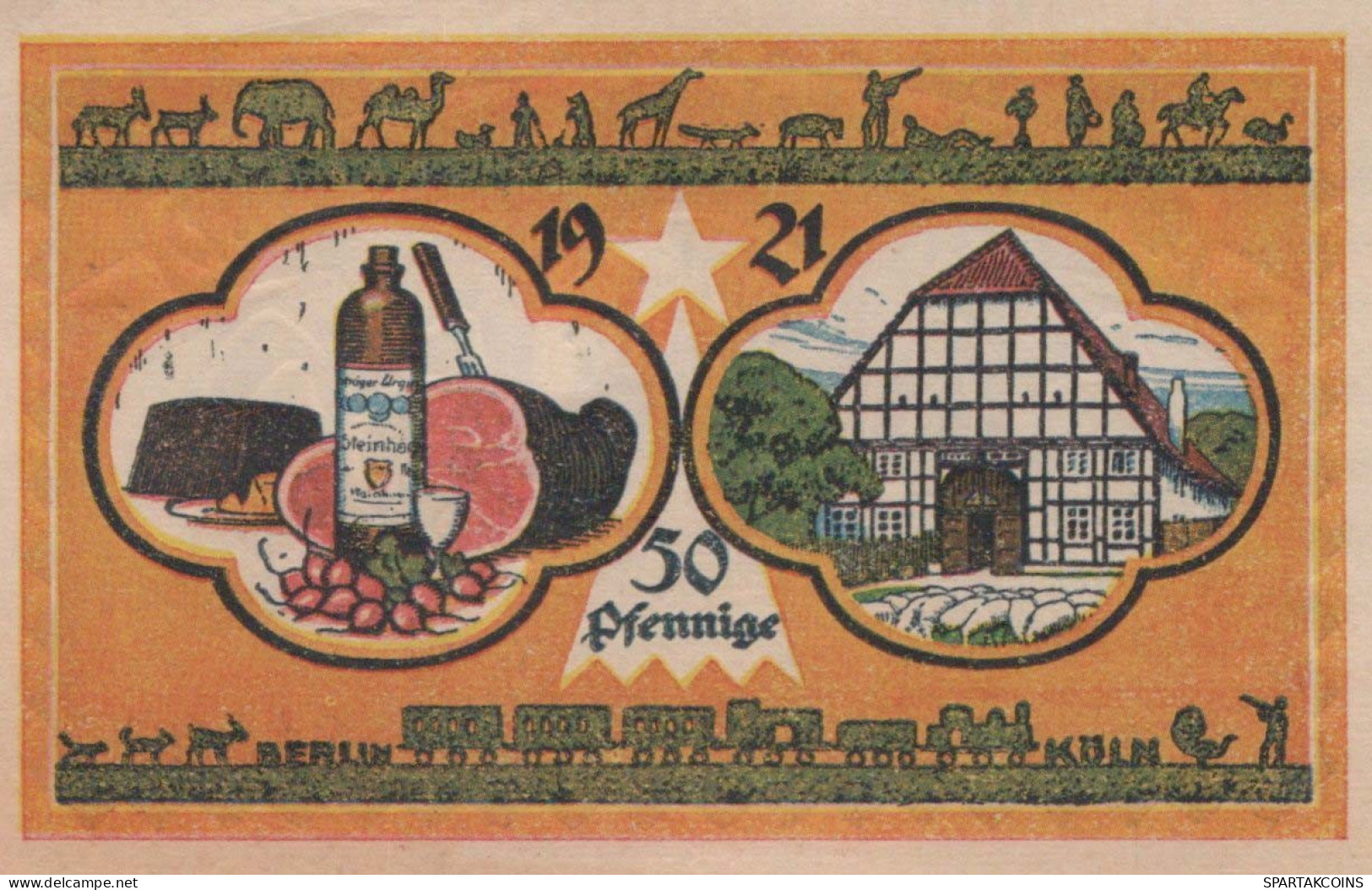 50 PFENNIG 1921 Stadt STEINHEIM IN WESTFALEN Westphalia DEUTSCHLAND #PF575 - [11] Local Banknote Issues