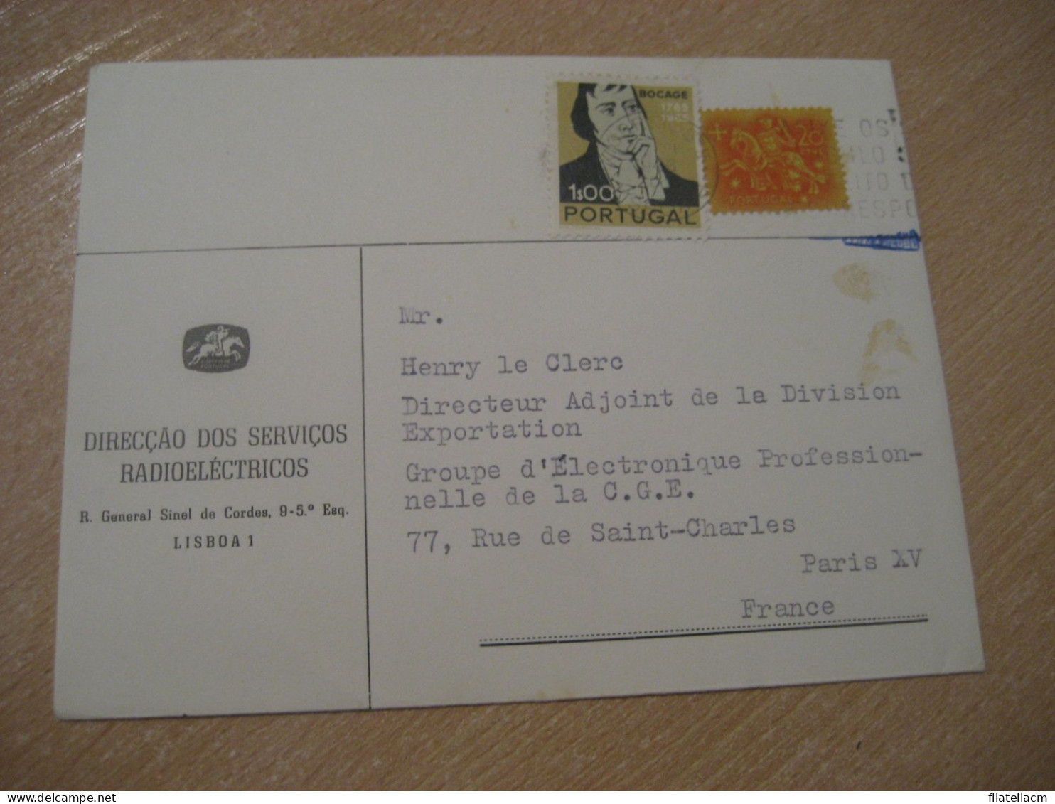 LISBOA 1966 To Paris France S. Radioelectricos Radio Electricity Telecom Physics Cancel Cover PORTUGAL - Telekom