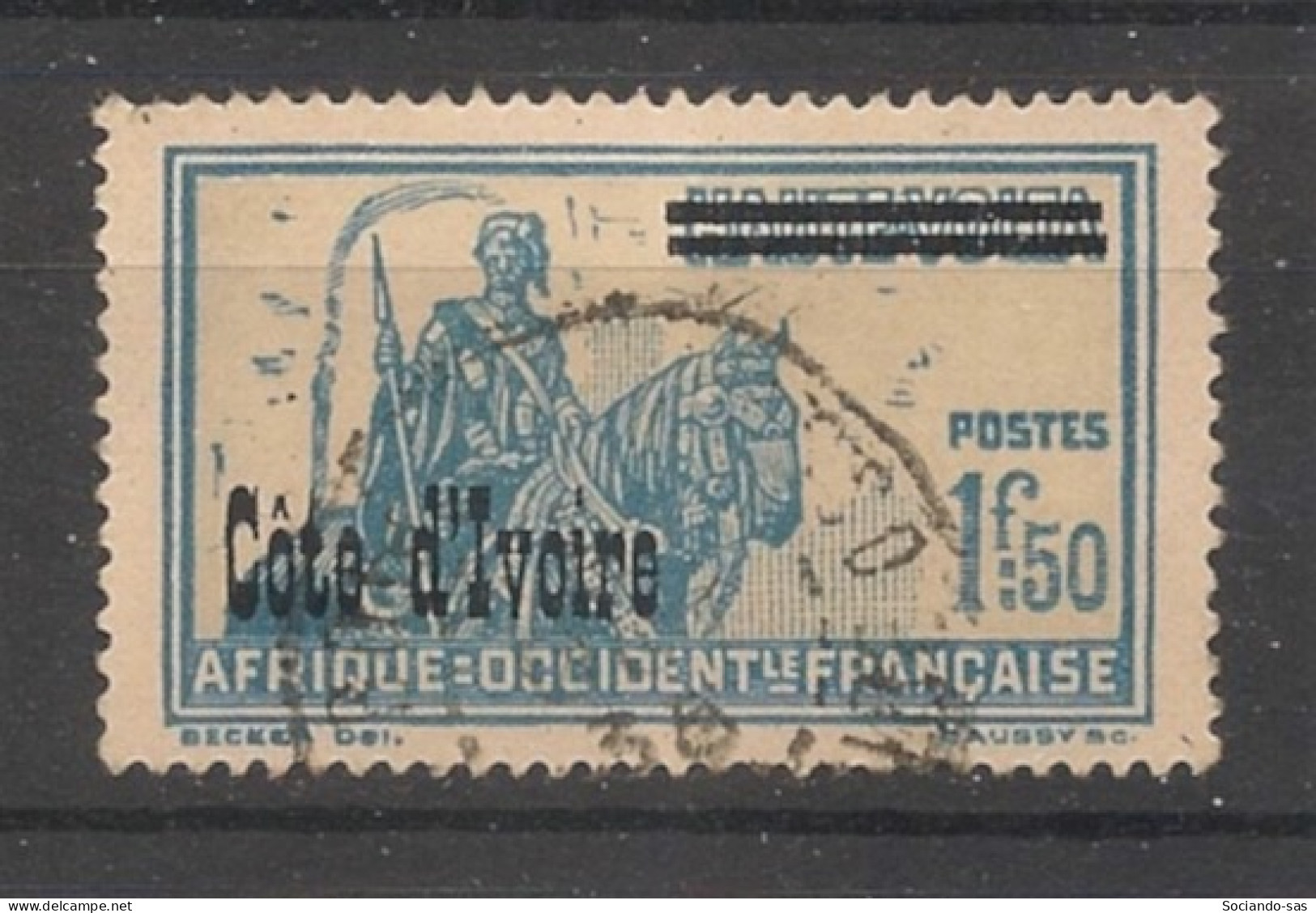 COTE D'IVOIRE - 1933 - N°YT. 101 - 1f50 Bleu-gris - Oblitéré / Used - Usados