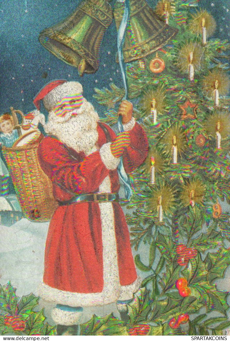 WEIHNACHTSMANN SANTA CLAUS Neujahr Weihnachten LENTICULAR 3D Vintage Ansichtskarte Postkarte CPSM #PAZ072.DE - Santa Claus