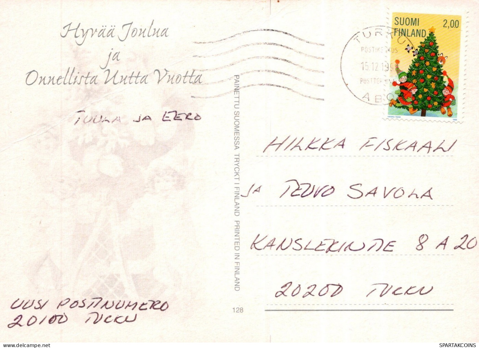 WEIHNACHTSMANN SANTA CLAUS ENGEL WEIHNACHTSFERIEN Vintage Postkarte CPSM #PAK125.DE - Santa Claus