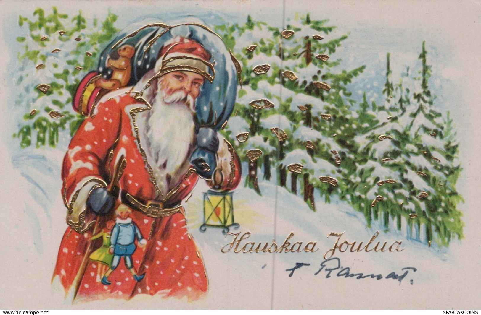 WEIHNACHTSMANN SANTA CLAUS WEIHNACHTSFERIEN Vintage Postkarte CPSM #PAK887.DE - Santa Claus