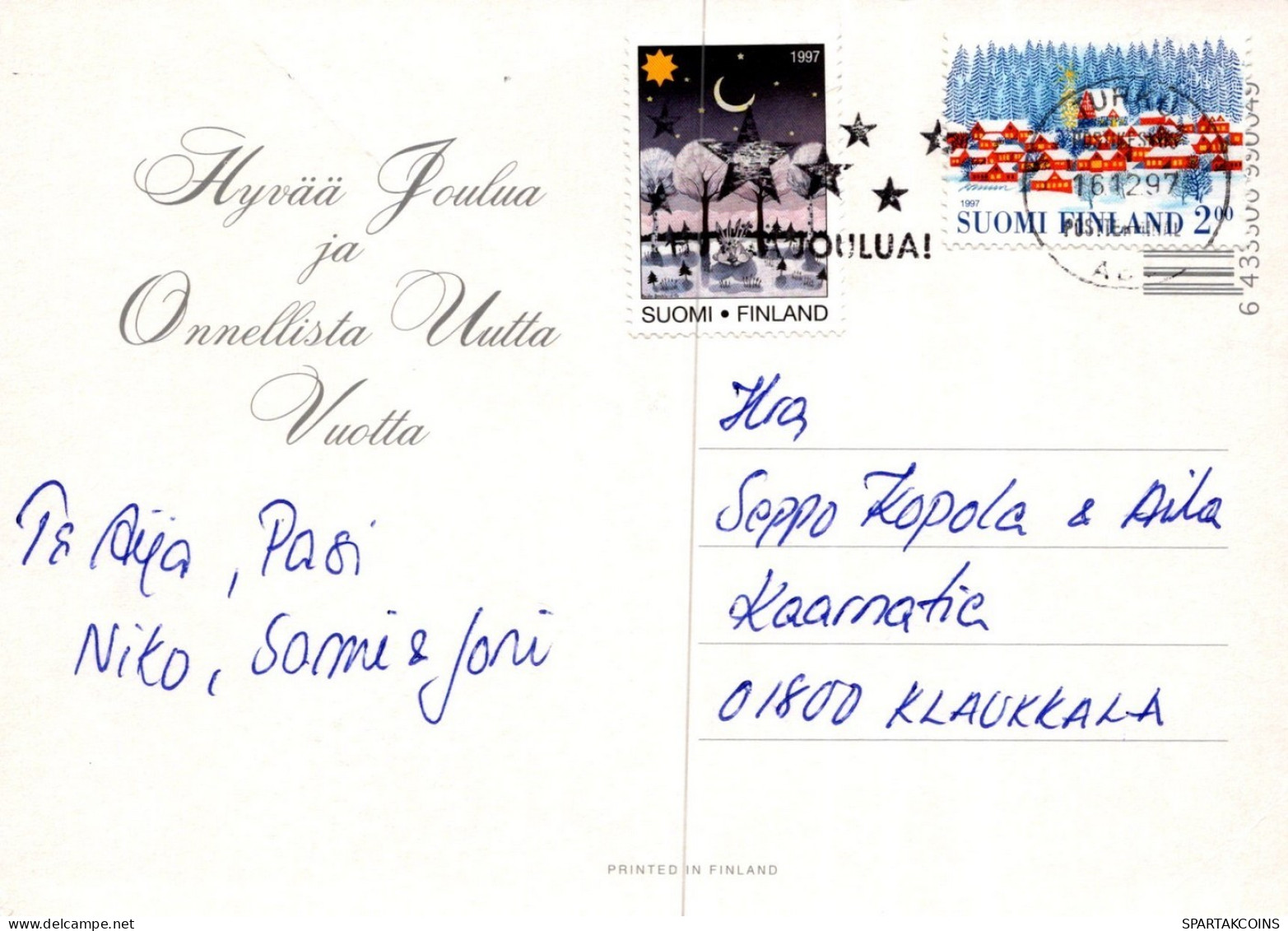 WEIHNACHTSMANN SANTA CLAUS KINDER WEIHNACHTSFERIEN Vintage Postkarte CPSM #PAK348.DE - Santa Claus