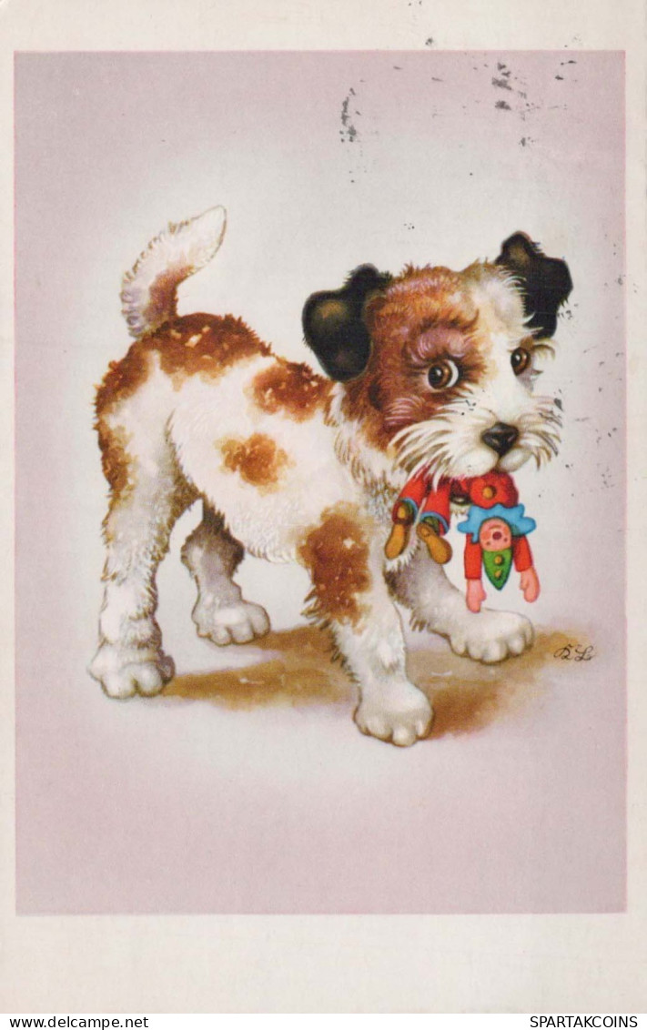 PERRO Animales Vintage Tarjeta Postal CPA #PKE777.ES - Chiens