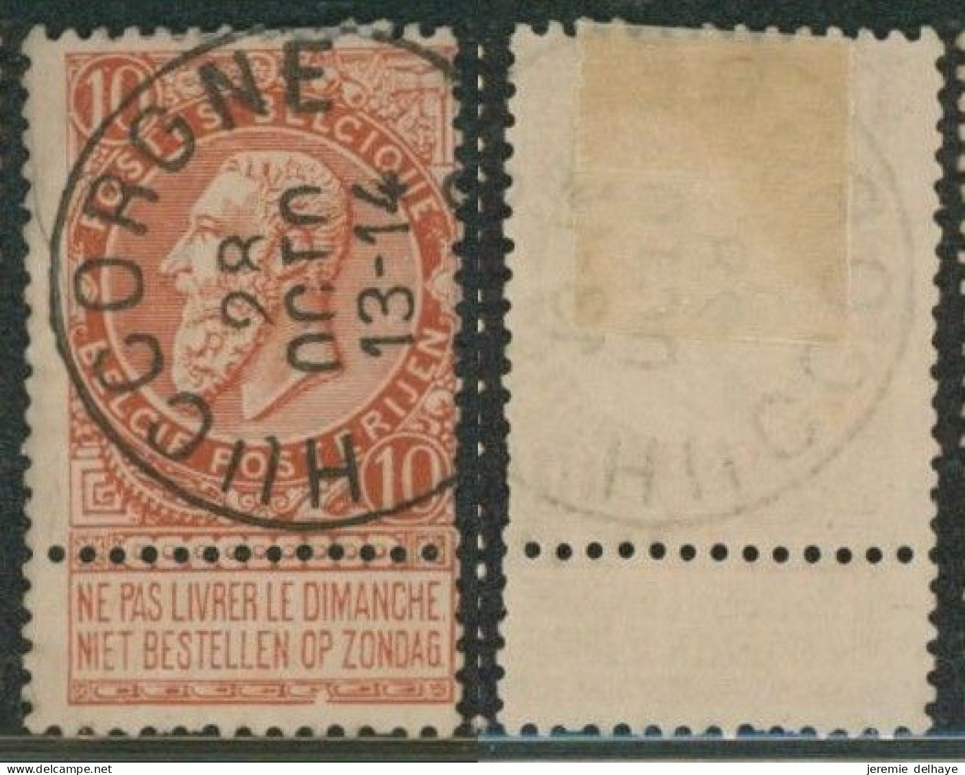 Fine Barbe - N°57 Obl Simple Cercle "Huccorgne" (T1L)   // (AD) - 1893-1900 Barbas Cortas