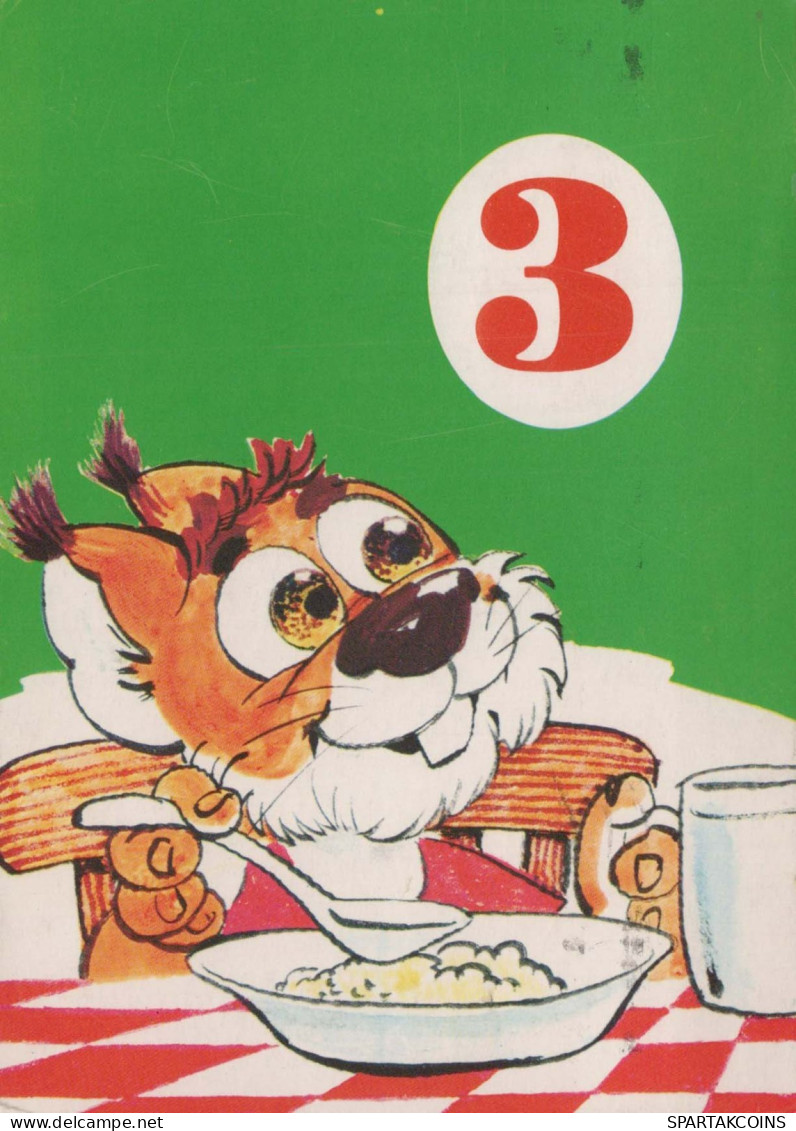 FELIZ CUMPLEAÑOS 3 Año De Edad ARDILLA Animales Vintage Tarjeta Postal CPSM #PBS692.ES - Geburtstag