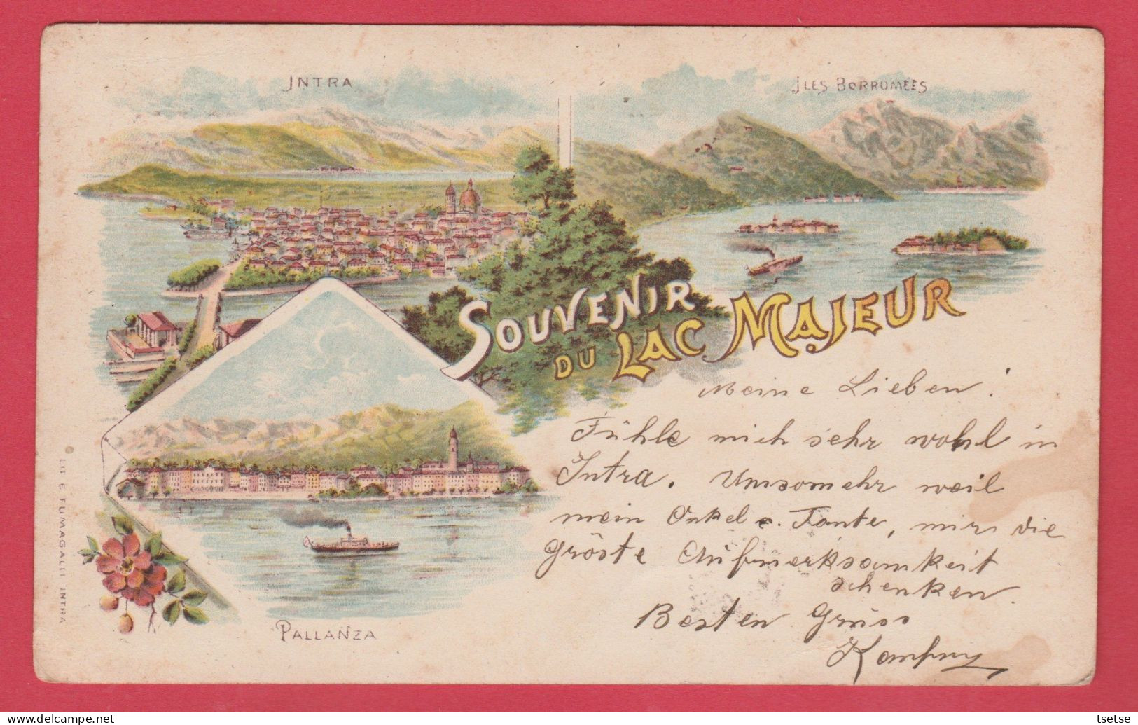 Souvenir Du Lac Majeur / Litho  ( Voir Verso ) - Lake Maggiore