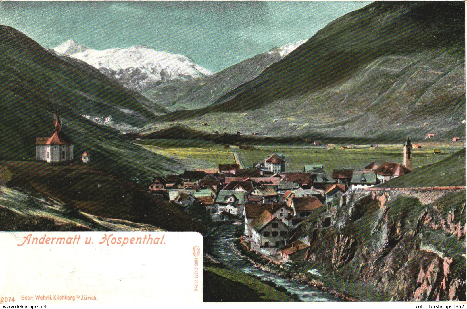 ANDERMATT, URI, ARCHITECTURE, CHURCH, MOUNTAIN, SWITZERLAND, POSTCARD - Andermatt