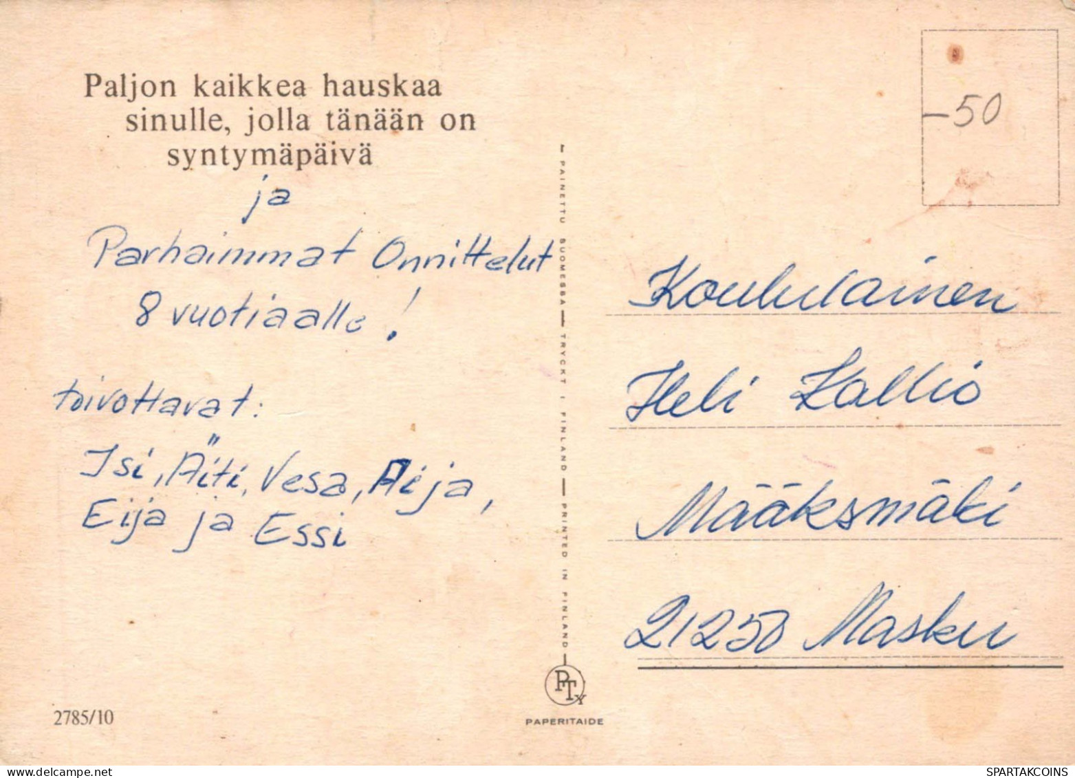 JOYEUX ANNIVERSAIRE 8 Ans FILLE ENFANTS Vintage Postal CPSM #PBT778.FR - Geburtstag