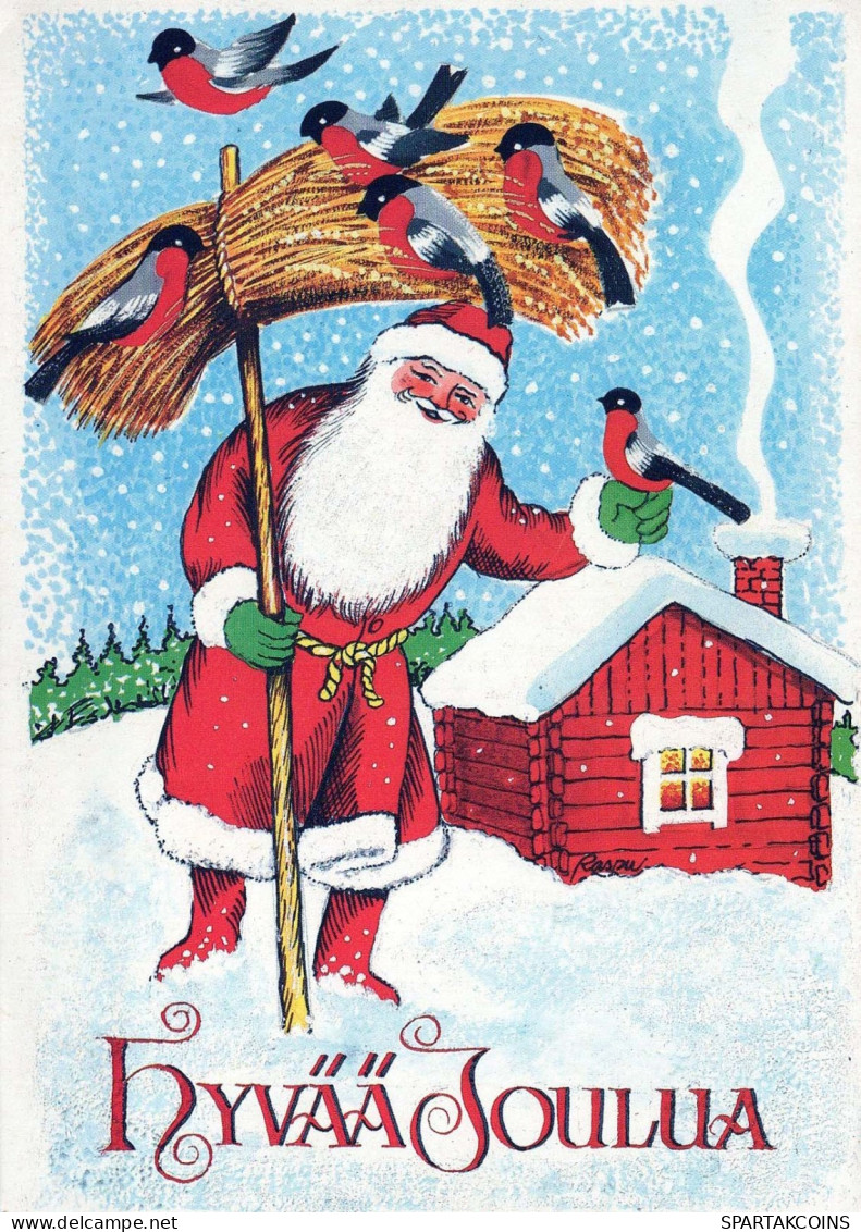 PÈRE NOËL Bonne Année Noël Vintage Carte Postale CPSM #PAU510.FR - Kerstman
