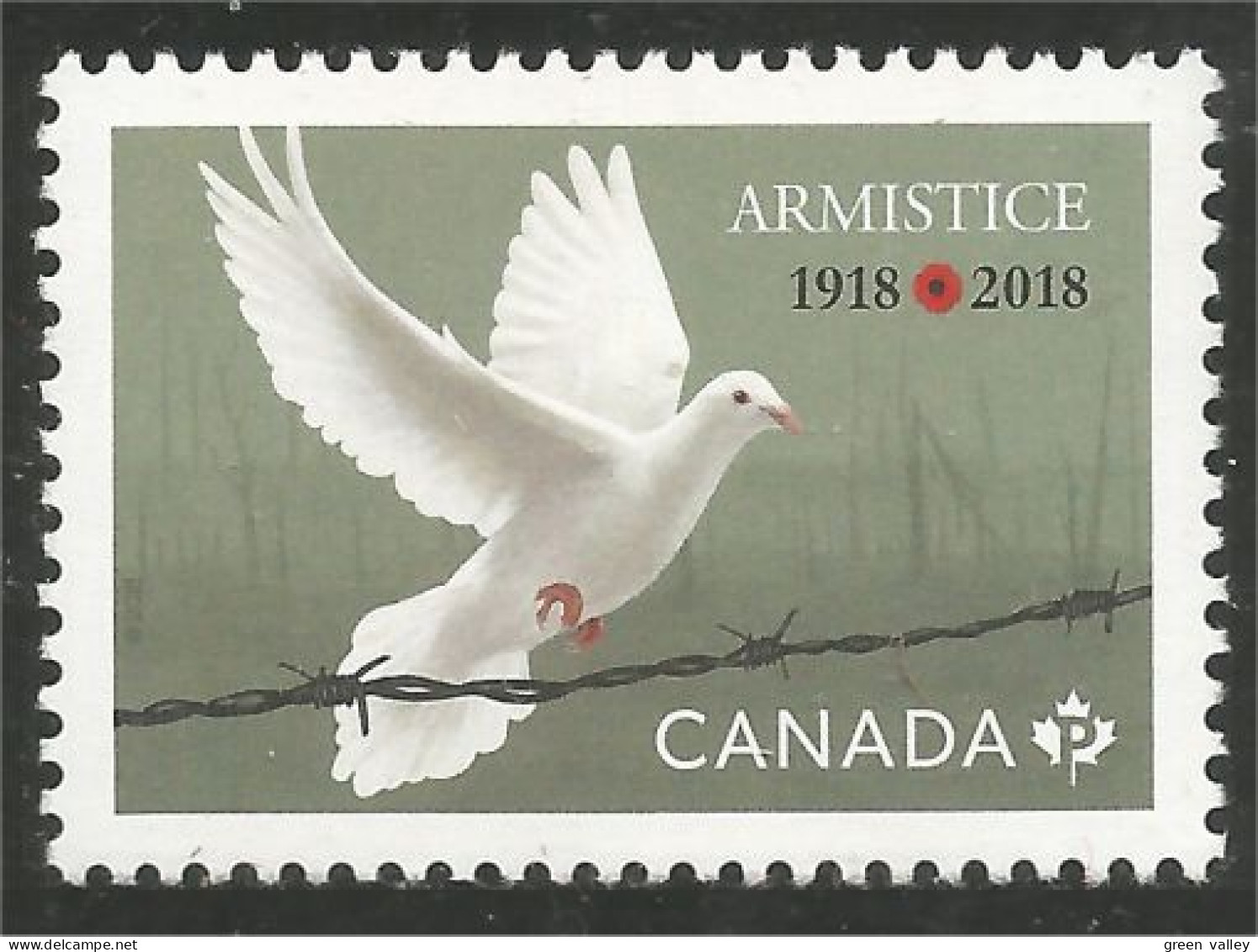 Canada Armistice 1918 Peace Paix Dove Colombe Paloma Taube Duif MNH ** Neuf SC (C31-31b) - Militares