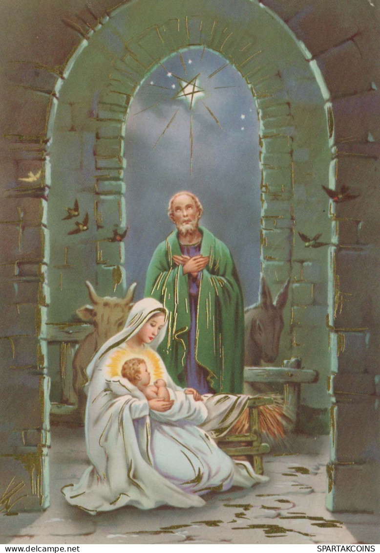 Virgen Mary Madonna Baby JESUS Christmas Religion Vintage Postcard CPSM #PBB933.GB - Virgen Mary & Madonnas