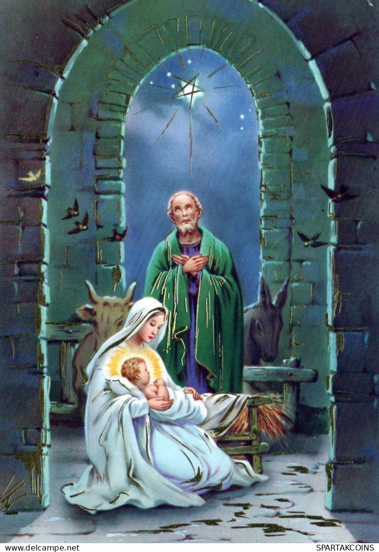 Virgen Mary Madonna Baby JESUS Christmas Religion Vintage Postcard CPSM #PBB933.GB - Virgen Mary & Madonnas