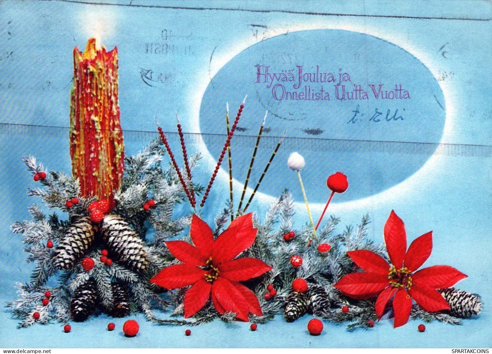 Happy New Year Christmas CANDLE Vintage Postcard CPSM #PAT607.GB - New Year