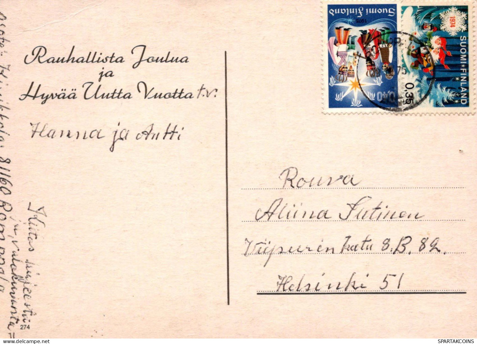 Happy New Year Christmas Vintage Postcard CPSM #PAT233.GB - Neujahr