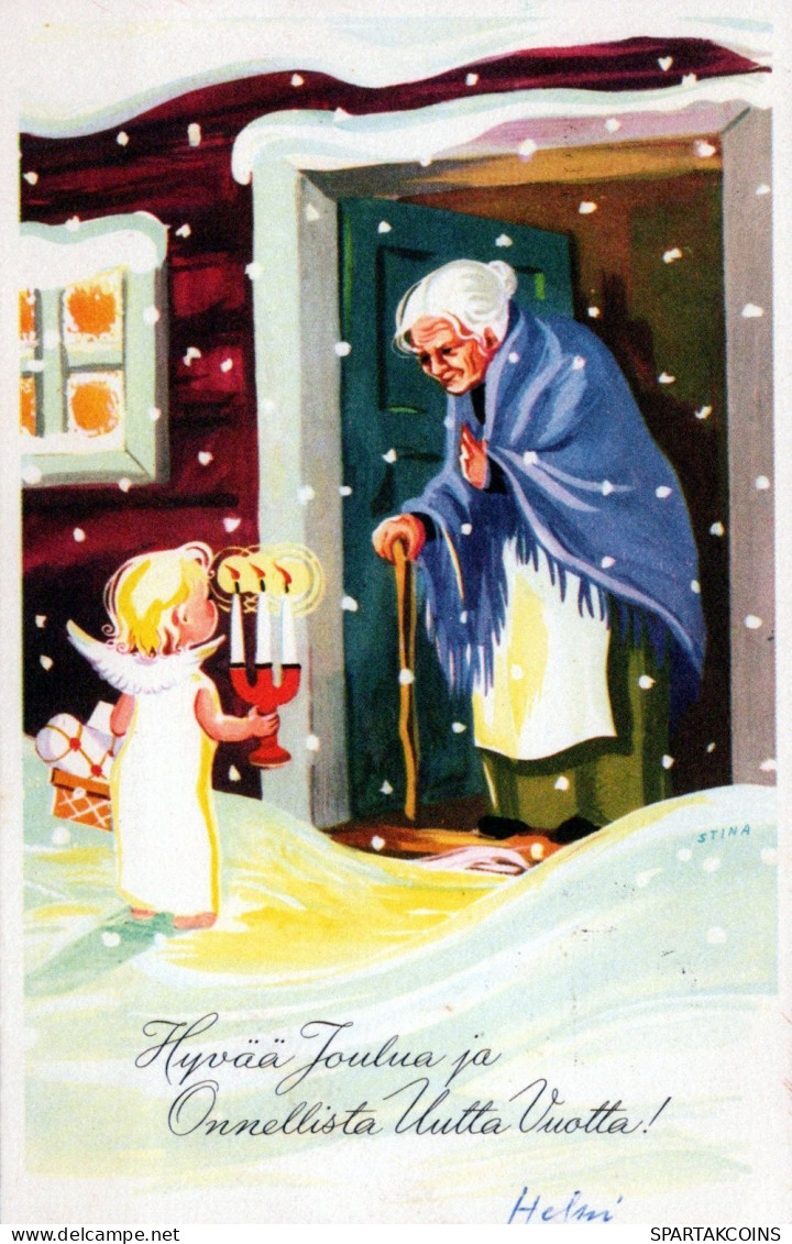 ANGEL CHRISTMAS Holidays Vintage Postcard CPSMPF #PAG787.GB - Angels