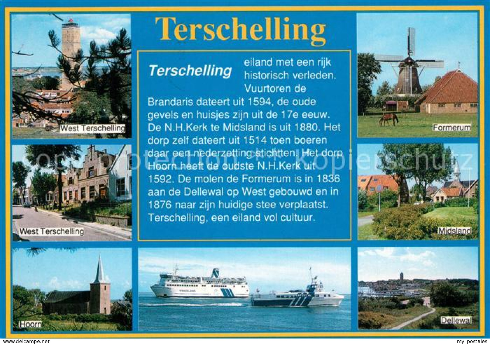 73227467 Terschelling Turm Giebelhaeuser Hoorn Kirche Formerum Windmuehle Midsla - Other & Unclassified