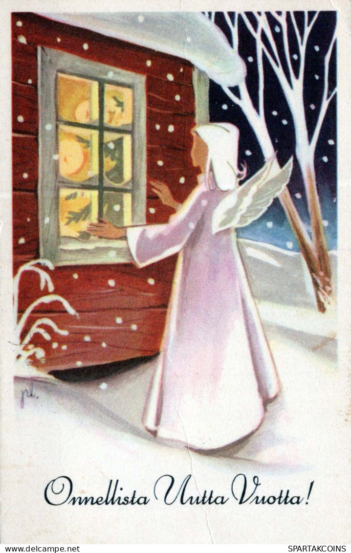 ANGELO Natale Vintage Cartolina CPSMPF #PKD762.IT - Angels