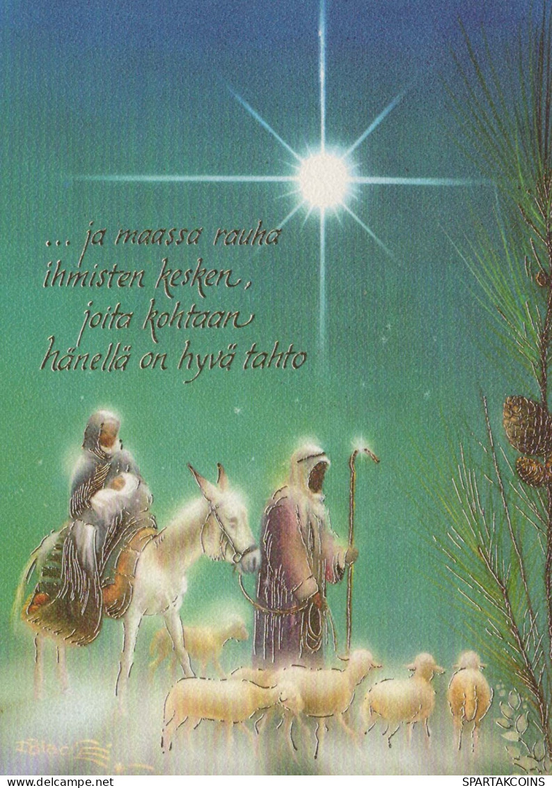 Vergine Maria Madonna Gesù Bambino Natale Religione Vintage Cartolina CPSM #PBP968.IT - Vierge Marie & Madones