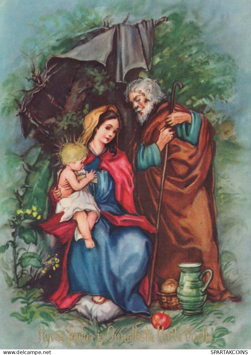 Vergine Maria Madonna Gesù Bambino Natale Religione Vintage Cartolina CPSM #PBB937.IT - Maagd Maria En Madonnas