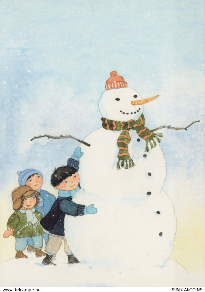 Buon Anno Natale PUPAZZO BAMBINO Vintage Cartolina CPSM #PAZ701.IT - Anno Nuovo
