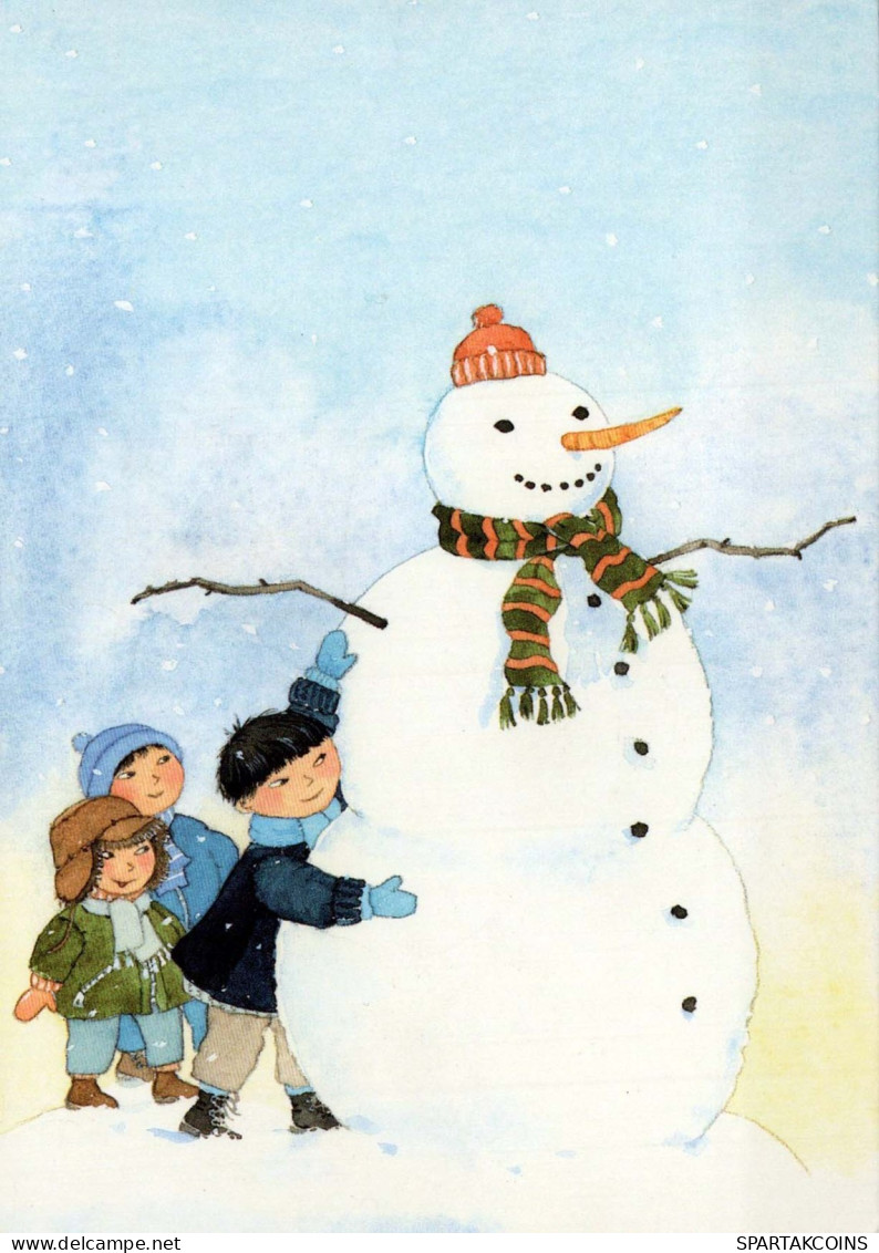 Buon Anno Natale PUPAZZO BAMBINO Vintage Cartolina CPSM #PAZ701.IT - Anno Nuovo
