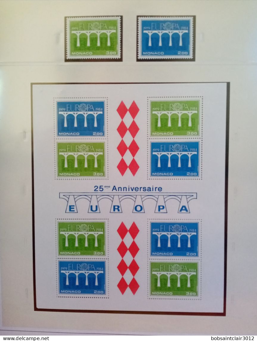 Timbres De Monaco Année Complète 1984 Neufs 1er Choix Sur Feuilles Preimprimees SAFE Dual - Unused Stamps