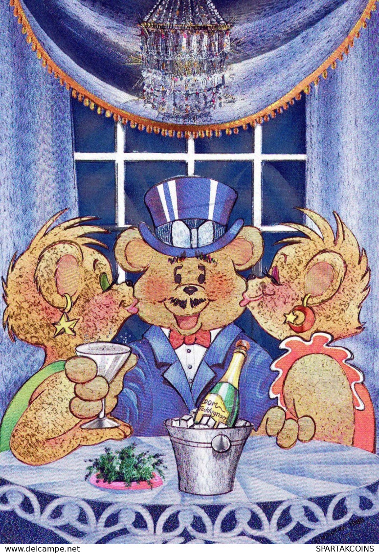 BEAR TEDDY BEAR Animals LENTICULAR 3D Vintage Postcard CPSM #PAZ136.GB - Osos