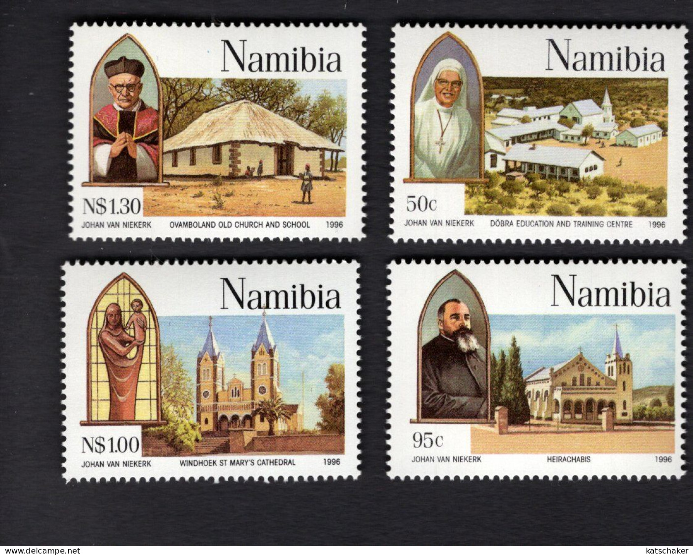 2025368711 1996 SCOTT 797 800 (XX) POSTFRIS MINT NEVER HINGED - CATHOLIC MISSIONS IN NAMIBIA - Namibia (1990- ...)