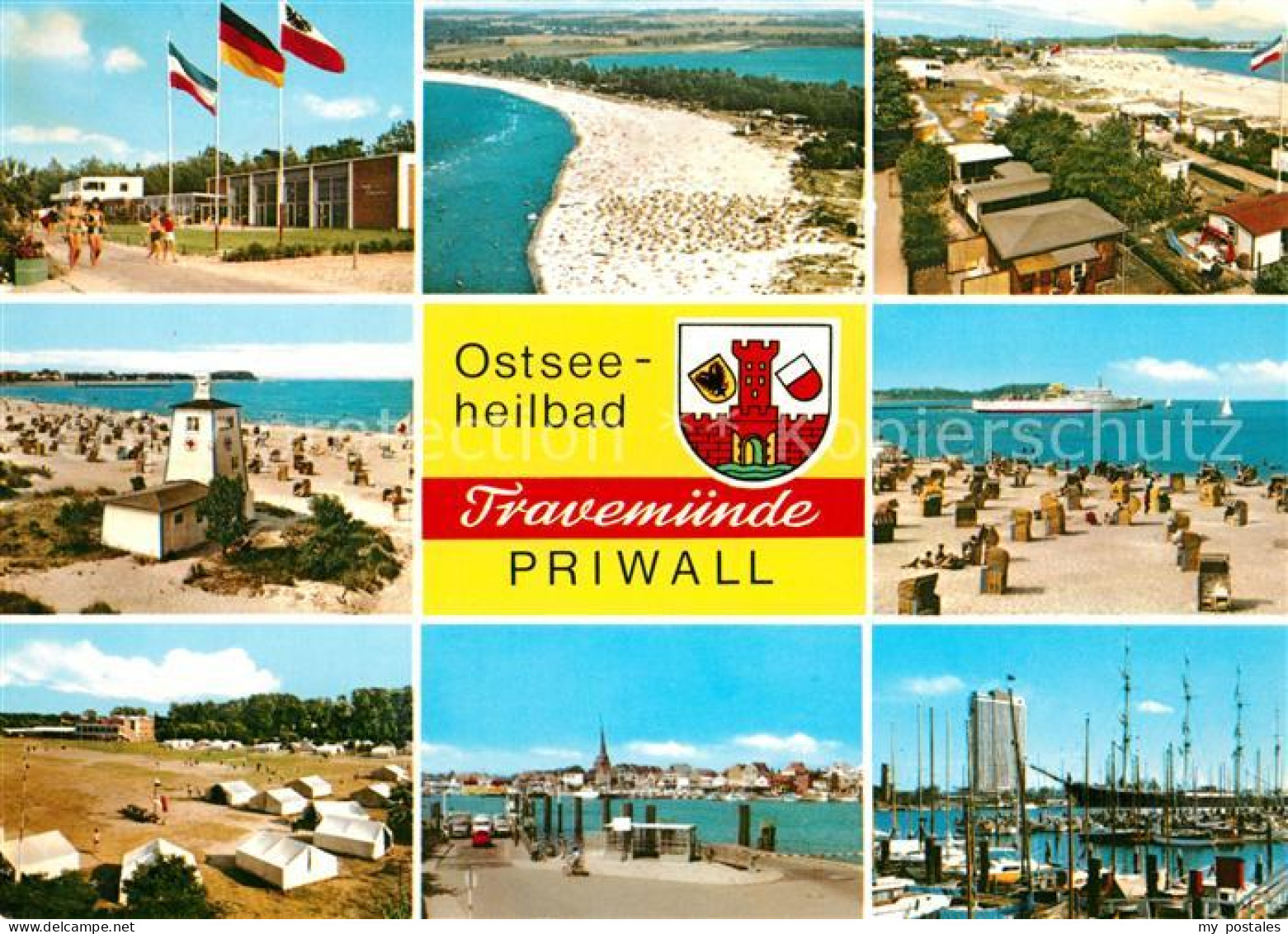 73227109 Priwall Travemuende Promenade Strand Zeltlager Yachthafen Bungalows Pri - Lübeck