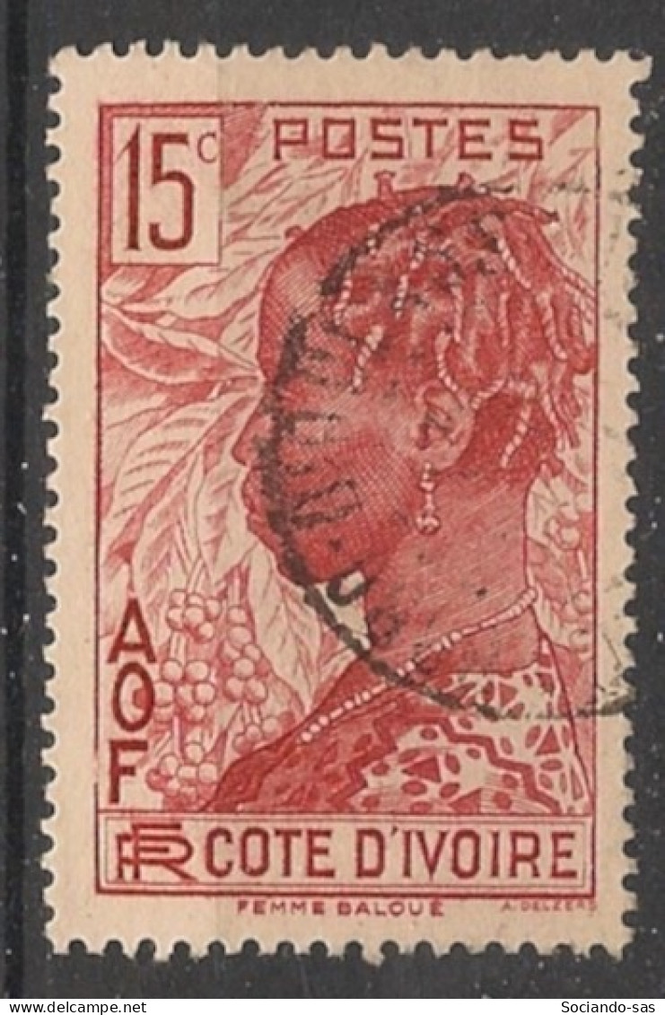 COTE D'IVOIRE - 1936-38 - N°YT. 114 - Femme Baoulé 15c Rouge - Oblitéré / Used - Gebruikt