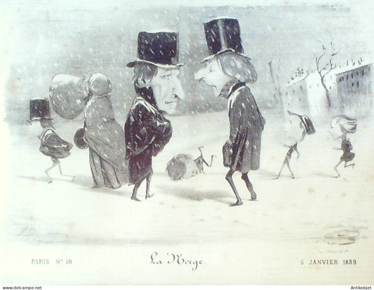Lithographie Daumier Honoré Signée Paris 10 1839 - Prints & Engravings