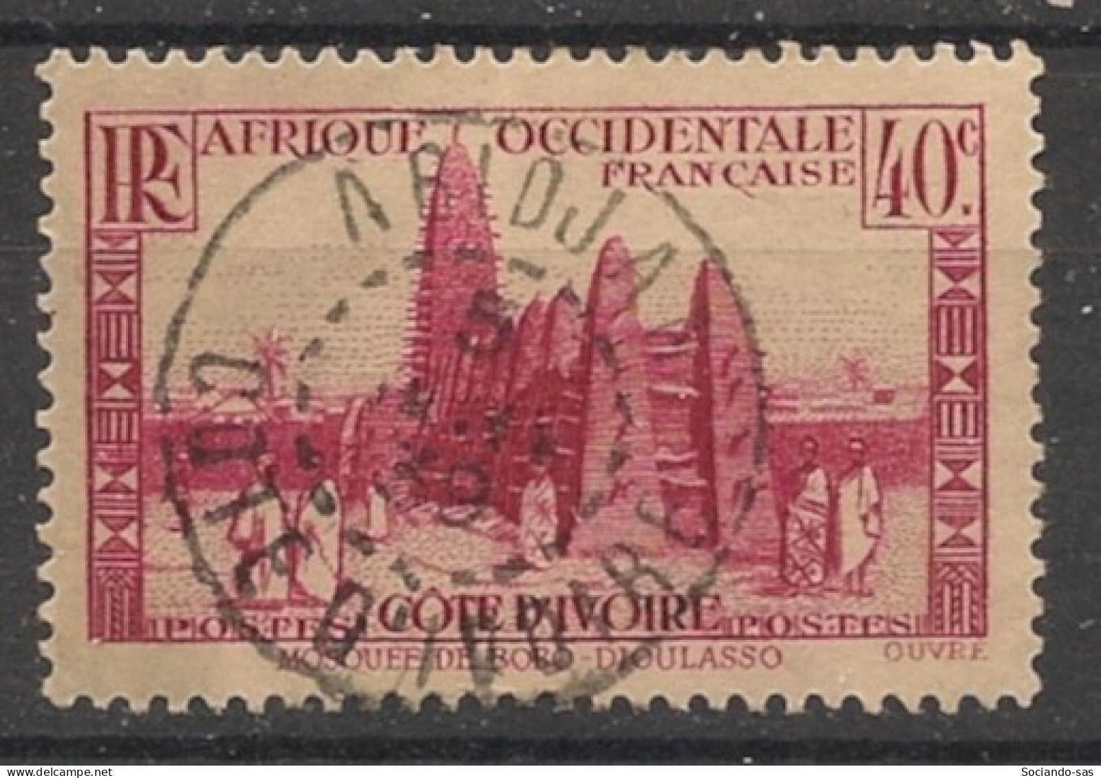 COTE D'IVOIRE - 1936-38 - N°YT. 118 - Mosquée 40c Rose - Oblitéré / Used - Oblitérés