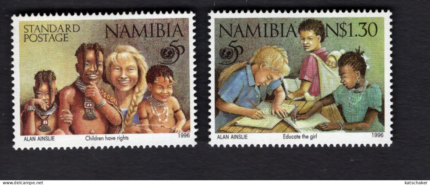 2025369449 1996 SCOTT 802 803 (XX) POSTFRIS MINT NEVER HINGED - UNICEF - 50TH ANNIV - Namibie (1990- ...)